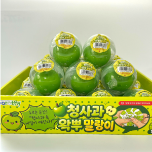 말랑구상점 3개세트 청사과 왁뿌볼 말랑이 왁스뿌시기 스트레스볼, 3개, 60g, 그린애플