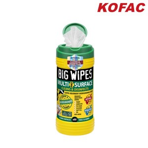 BIG WIPES 빅와이프스 헤비듀티 만능티슈 초록색 크리너 기름 페인트 폼 오염물 실리콘 아스팔트 제거 산업용티슈 친환경, 1개
