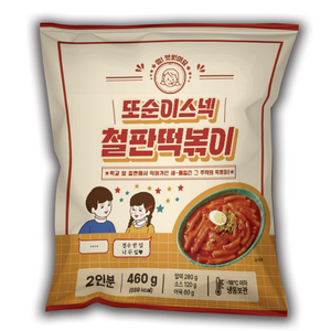또순이스넥 철판 떡볶이 옛날 달달한 학교앞, 3개, 460g