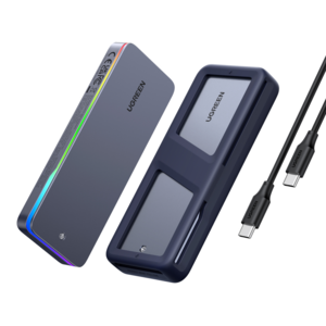 UGREEN 유그린 RGB 라이팅 20Gbps M.2 NVMe SATA SSD 외장하드 케이스 USB 3.2 Gen2x2 인클로저|알루미늄 방열 |8TB 지원|C타입 케이블 동봉, 1개, CM777
