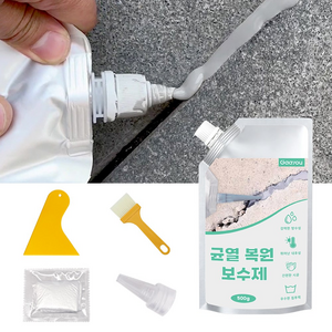 Gaayou 가정용 바닥 균열복원 보수제 지붕 욕실 벽면 몰탈시멘트 고탄력 접착제, 그레이, 500g, 1개