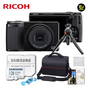 리코 정품 RICOH GR IV / GR4 / 프리미엄 7종세트 / 128G+전용가방+맨프로토 픽시미니삼각대+카드리더기+청소도구+극세사융+액정보호필름 / TJ