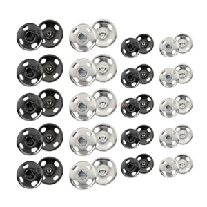 메탈 스냅 단추 10mm 2종 x 30p + 8mm 2종 x 30p 세트, 1세트