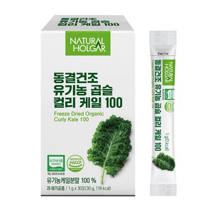 네츄럴올가 동결건조 유기농 컬리케일 100% 곱슬케일 분말, 30개, 1g