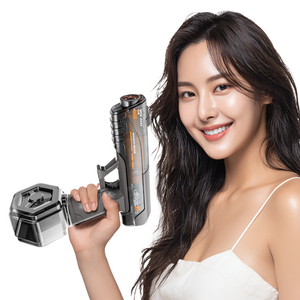 디프 전동물총 전자동 LED 권총형 워터건 물놀이 워터밤, 1개, 블랙