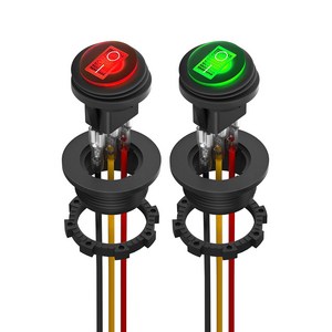 12V 20A LED 원형 로커 스위치 3핀 차량 선박 겸용 전원 스위치 2pcs, 1세트