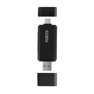 코시 타입C OTG USB3.0 PC겸용 카드리더기, CR3331C, 블랙, 1개