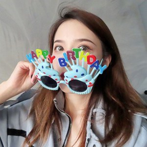 생일 축하 안경 해피벌스데이 선글라스 소품 생일파티 홈파티 선물, 하늘