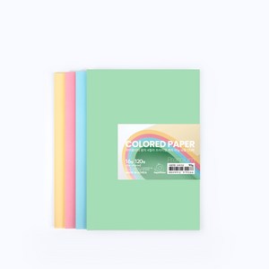 PaperPhant 하이퀄리티 용지 4컬러 프리미엄 색지(Premium 4 COLORED PAPER), 90g 16절 120매