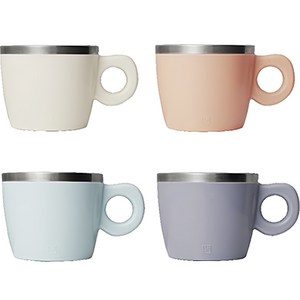 JVR 밀키 스텐 머그 220ml 4종 세트, 화이트 + 핑크 + 블루 + 퍼플, 4개