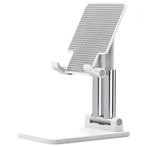 로랜텍 2배 거치 이중강화 다용도 탁상용 접이식 휴대용 각도조절 태블릿 핸드폰 거치대, 화이트, 1개