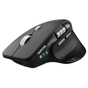 로이체 프리미엄 오피스 마스터 스마트 스크롤 멀티페어링 충전식 블루투스 무선 마우스, RX-900S, 블랙