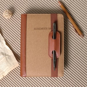 비오파파 가죽 A6 6공 바인더 만년 업무 수첩 노트 다이어리, 연브라운, 1개
