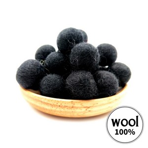아트위브 DIY 2cm 울 칼라 양모볼 펠트 공예 양모공 폼폼이 만들기 재료, 10개, 01. 블랙 (2cm)