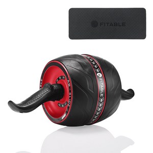 FITABLE 부상방지 AB슬라이드 롤아웃 복근 코어 운동기구 괴물 휠 17cm, 레드