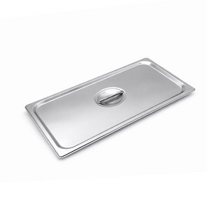 304 NSF식품 승인 사각 견고한 업소용 냉장고 반찬 스텐 밧드 바트, 1개, 1/1 (530x325mm) × 뚜껑만