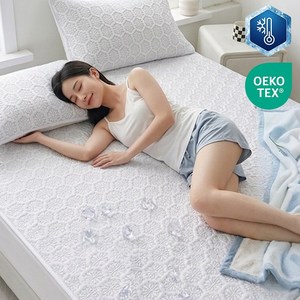 Ahomeone 냉감 쿨매트 여름 냉감패드 눈꽃 침대 쿨매트, 화이트