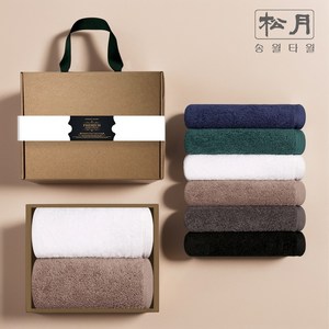 송월타올 프리미엄 호텔타올 200g 40수 2P 고급 선물세트, 1세트, 초록색+회색