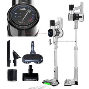 최신형 차이슨 무선 스틱 청소기 + 길이조절 + LCD 화면 + BLDC, 무선청소기 + 물걸레키트, 혼합색상