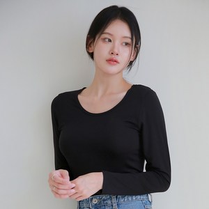 여성 모달 발열 내복 상의 슬림핏 긴팔 히트앤웜 이너 내의 상의
