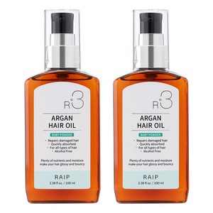 라입 R3 아르간 헤어 오일 베이비파우더, 100ml, 2개