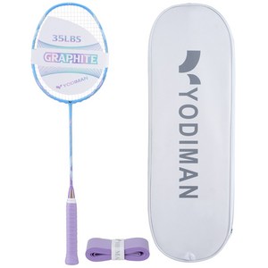 YODIMAN 배드민턴 라켓 풀 카본 5U 초경량 남녀 프로급, 1개, 라일락바이올렛