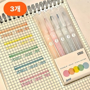 로디움 시각창 더블헤드 형광펜 5종 세트 다꾸 펜, 3팩, 캔디컬러