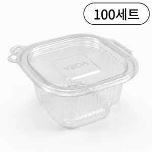여서담아 사각 원터치 양념 포장용기 일회용 투명 소스용기 소스통 대, 1세트, 100개