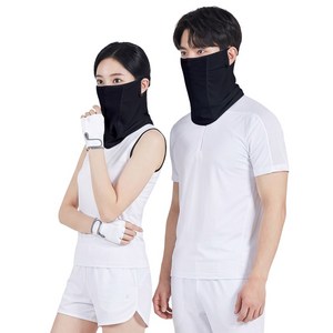 쿨링17 남녀공용 UV자외선 쿨마스크 골프마스크 냉감소재, 블랙+블랙, 1세트