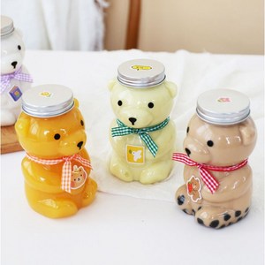 귀여운 곰돌이 보틀 페트병 일회용 음료병 쥬스병 400ml 10개세트, 10개, 1개입