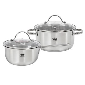 [ELO] LEONIS 양수&편수 스텐 냄비 2종 세트 (16+20cm), 1개, 실버계열