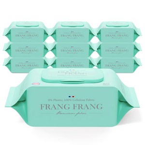 프랑프랑 플라스틱0% 화이트 비데 물티슈 60gsm(무향), 60g, 20매입, 12개