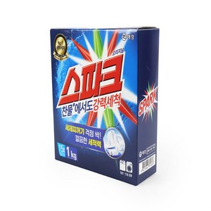 애경스파크 세탁세제 가루세제 찬물 전용 세탁 분말 일반 드럼용, 1kg, 1개