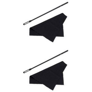 플룻 청소 봉 플루트 천 내부 세척 도구 클리너 용품 2pcs 1set, 블랙, 1세트, 봉 2개 + 천 2개