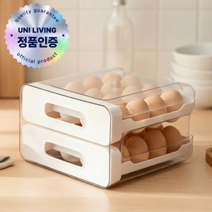 유니리빙 쏙쏙 32구 안전 계란 보관함 서랍형, 퓨어화이트, 1개