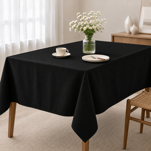 리노아 구김없는 무지 테이블보 전시회 행사 식탁보, 블랙, 1개, 150 x 180 cm