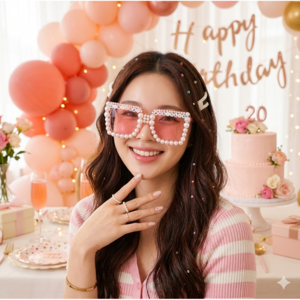 생일안경 파티안경 선글라스 파티 용품, 핑크