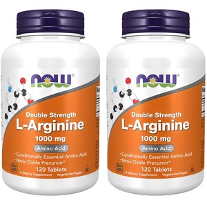 나우푸드 더블 스트랭스 L-아르기닌 1000mg 타블렛, 120정, 2개 골드박스 특가