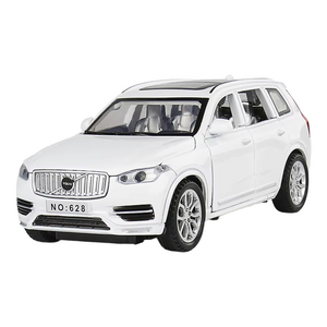 다이캐스트 합금 1:32 볼보 XC90 준대형 SUV 자동차 모형 피규어 장식 선물, 색상_화이트, 1개
