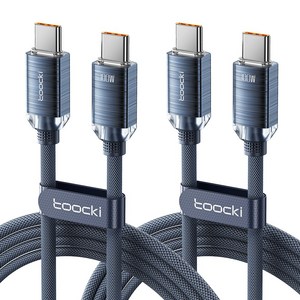 Toocki 100W C to C PD 초고속 충전 케이블, 2개, 2m, 블루
