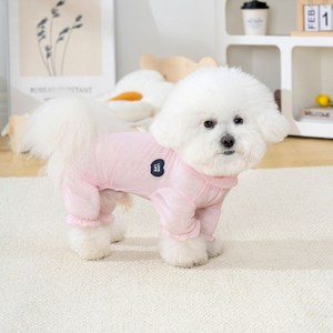 애견 강아지옷 여름옷 올인원 통기성 산책복 쿨티, 1개, 분홍색