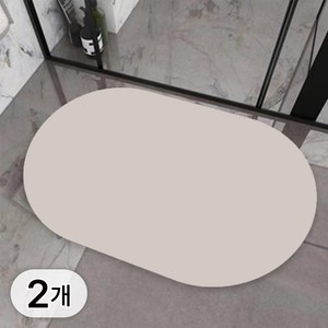 투데이리빙 2개 세트 빨아쓰는 규조토 발매트 모던 욕실 매트 대리석 화장실 미끄럼방지매트 주방 잡화 물흡수 발판, 연그레이