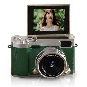 빈티지 디지털 카메라 180도 회전 화면 학생 캠퍼스 64GB 디카, ZD09-64GB(녹색)