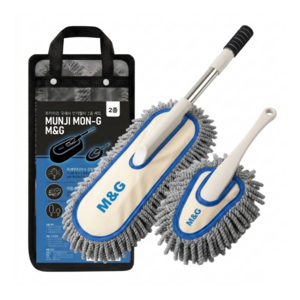 먼지뭔지 초극세사 차량용 먼지털이개 화이트, 1세트