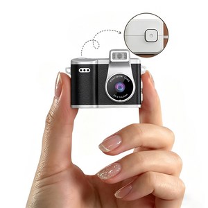 빈티지 키링 카메라 초경량 레트로 Y2K 디카 128G SD카드 포함, 블랙