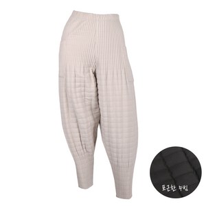 D겨울여성고급누빔바지 중년 엄마 국내제작 배기 솜바지 허리밴딩 도톰 항아리 마담 팬츠