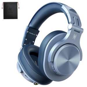 OneOdio A70 무선 유선 헤드셋 72시간 사용 PC 폰 기타 동시연결 Hi-Res DJ 스튜디오 접이식 헤드폰, 블루