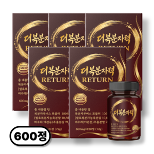 더복분자력 RETURN 국내산 복분자 루버스 100% 정품 HACCP 인증, 5개, 120정