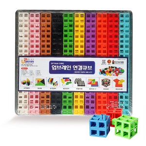 국산 업브레인 특허받은 연결큐브 4홀 2cm 10색 100p 넘버 멀티 매쓰, 1개