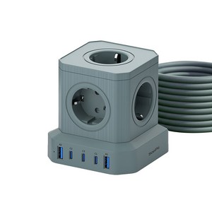 수피 65W 노트북 초고속 고용량 밀리터리 캠핑 큐브 USB 멀티탭 5구, 5m, 카키, 1개